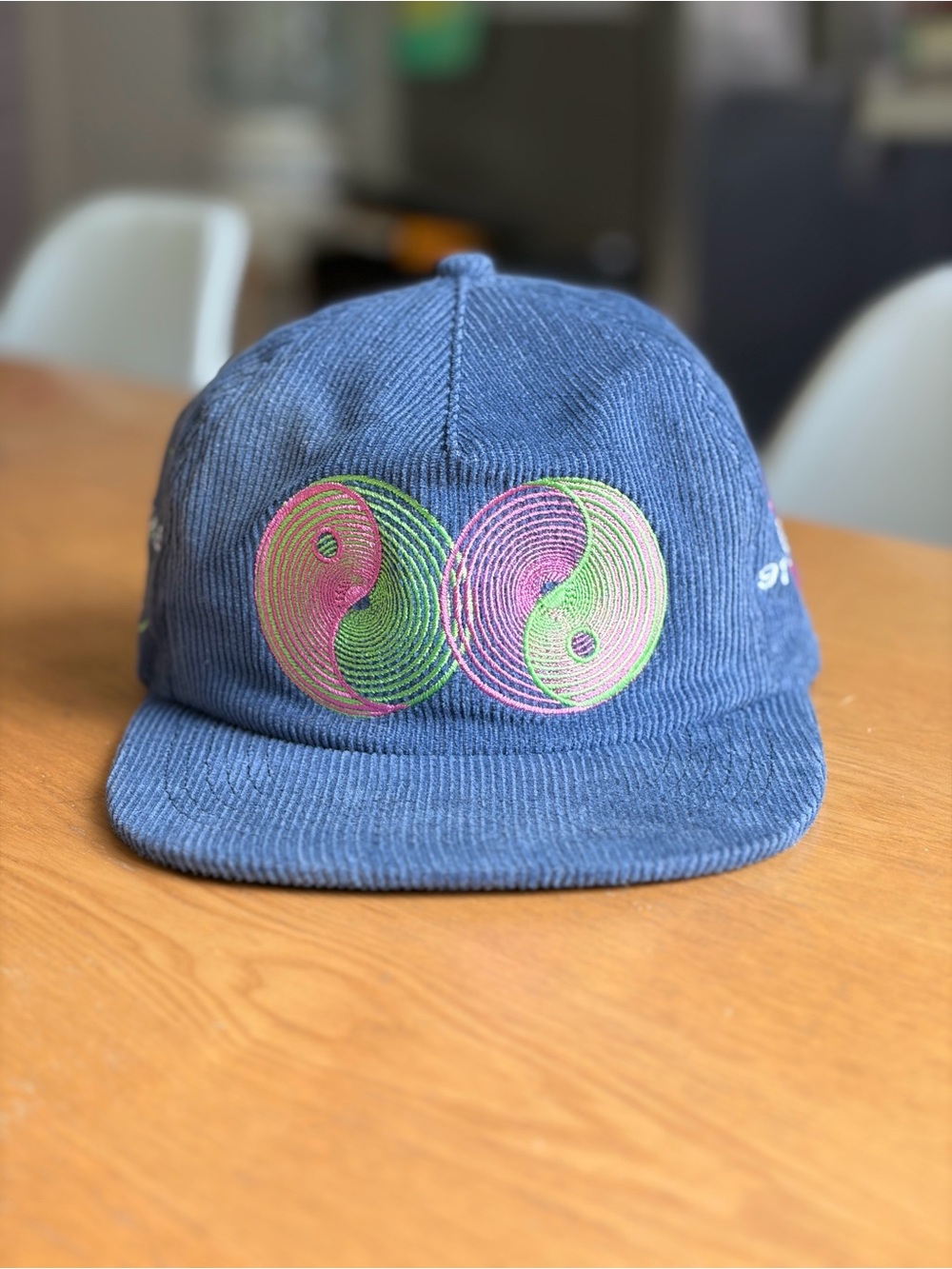 Call Me 917 Skateboards Purple Corduroy snapback with Double Yin-Yang Embroidery
